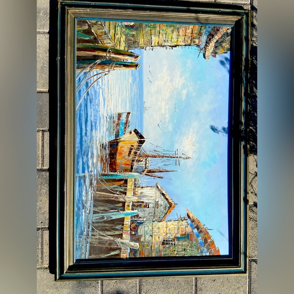 Original Florence fishing boat painting